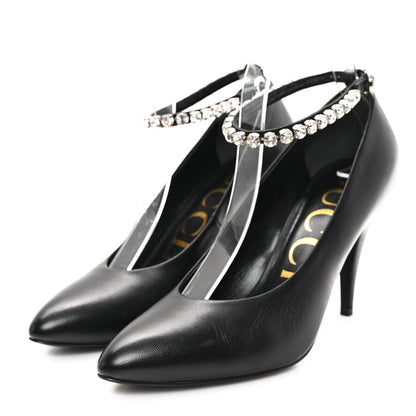 Gucci Malaga Kid Crystal Pumps 37 Black 4 of 7