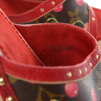 Louis Vuitton Monogram Cerises Mules Heels 37.5 7 of 13