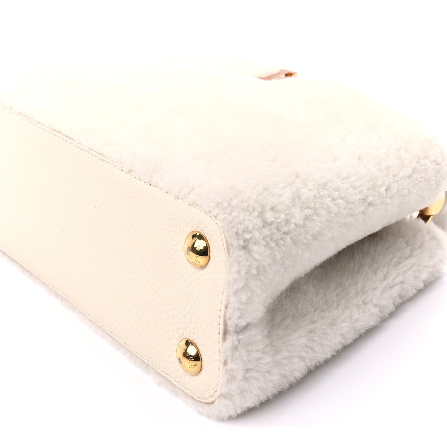 Shearling Calfskin Capucines BB White