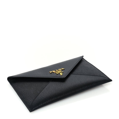 Prada Saffiano Metal Envelope Wallet Black 3 of 6