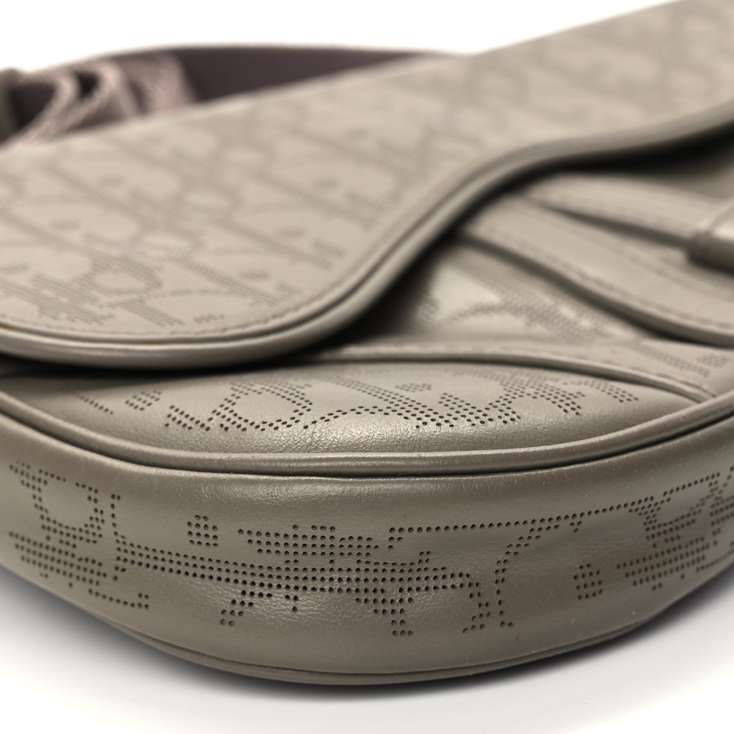 Christian Dior Calfskin Oblique Galaxy Perforated Mens Mini Saddle Bag Marron 8 of 10
