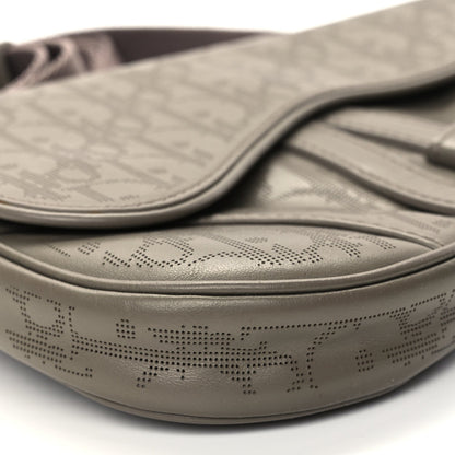 Christian Dior Calfskin Oblique Galaxy Perforated Mens Mini Saddle Bag Marron 8 of 10