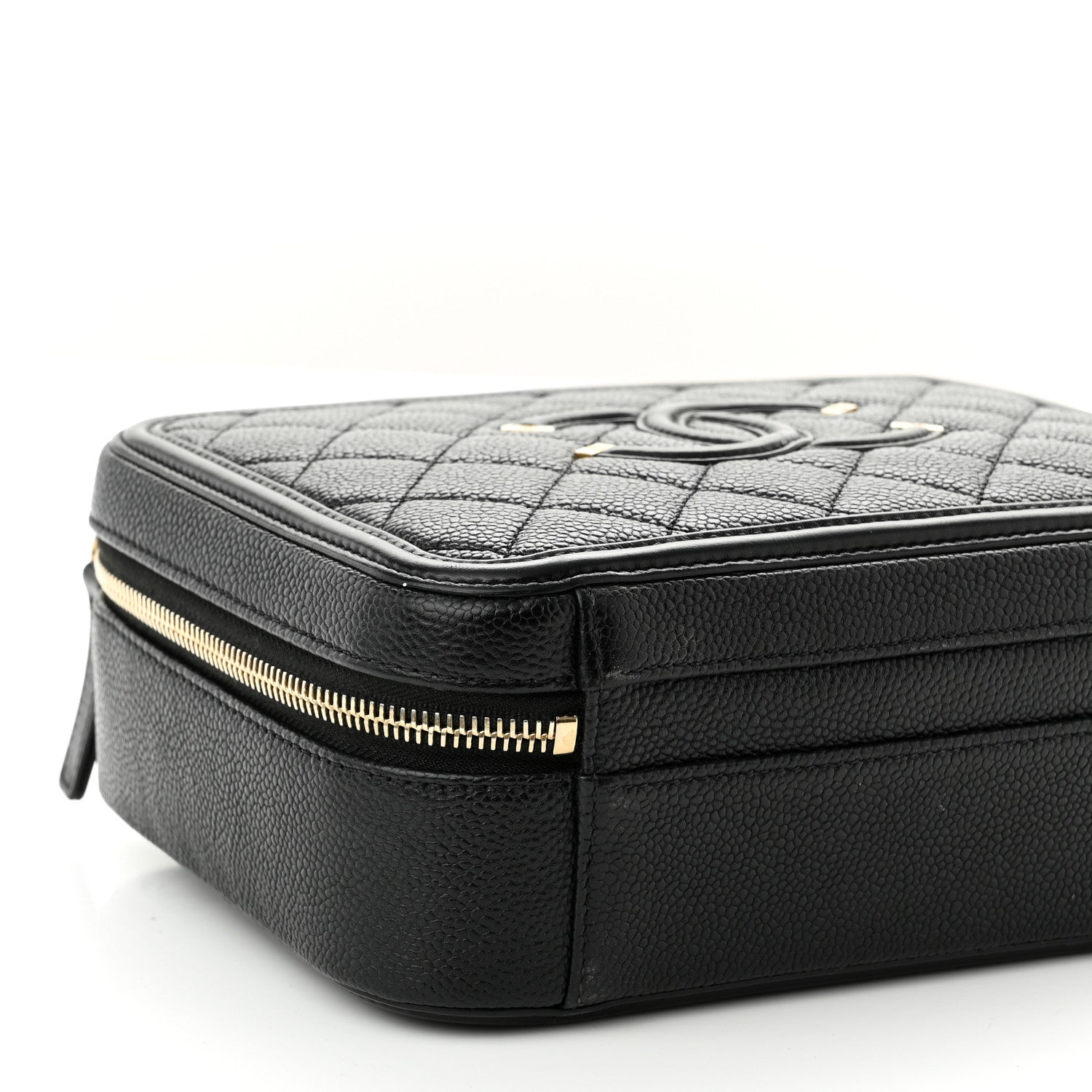 Chanel Caviar Quilted Medium CC Filigree Vanity Case Black 9 of 10
