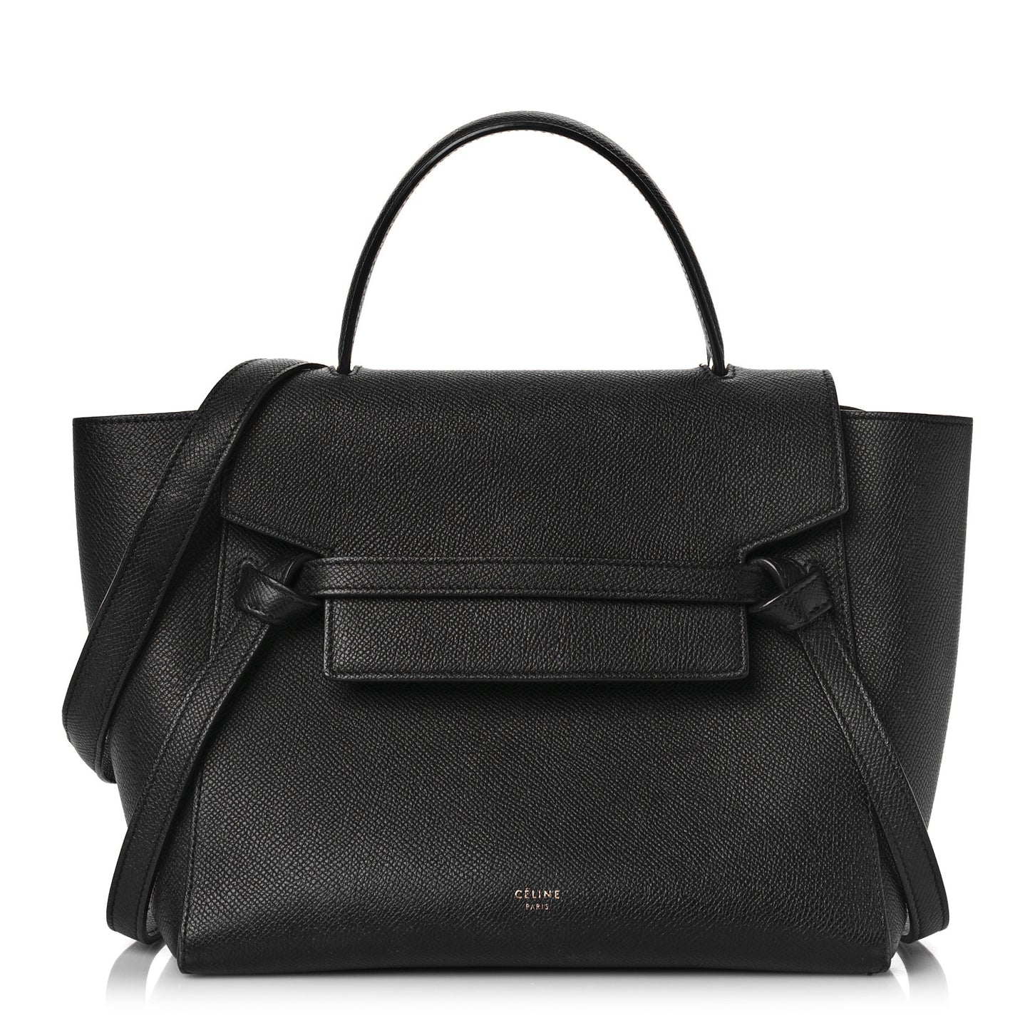 Grained Calfskin Micro Belt Bag Black
