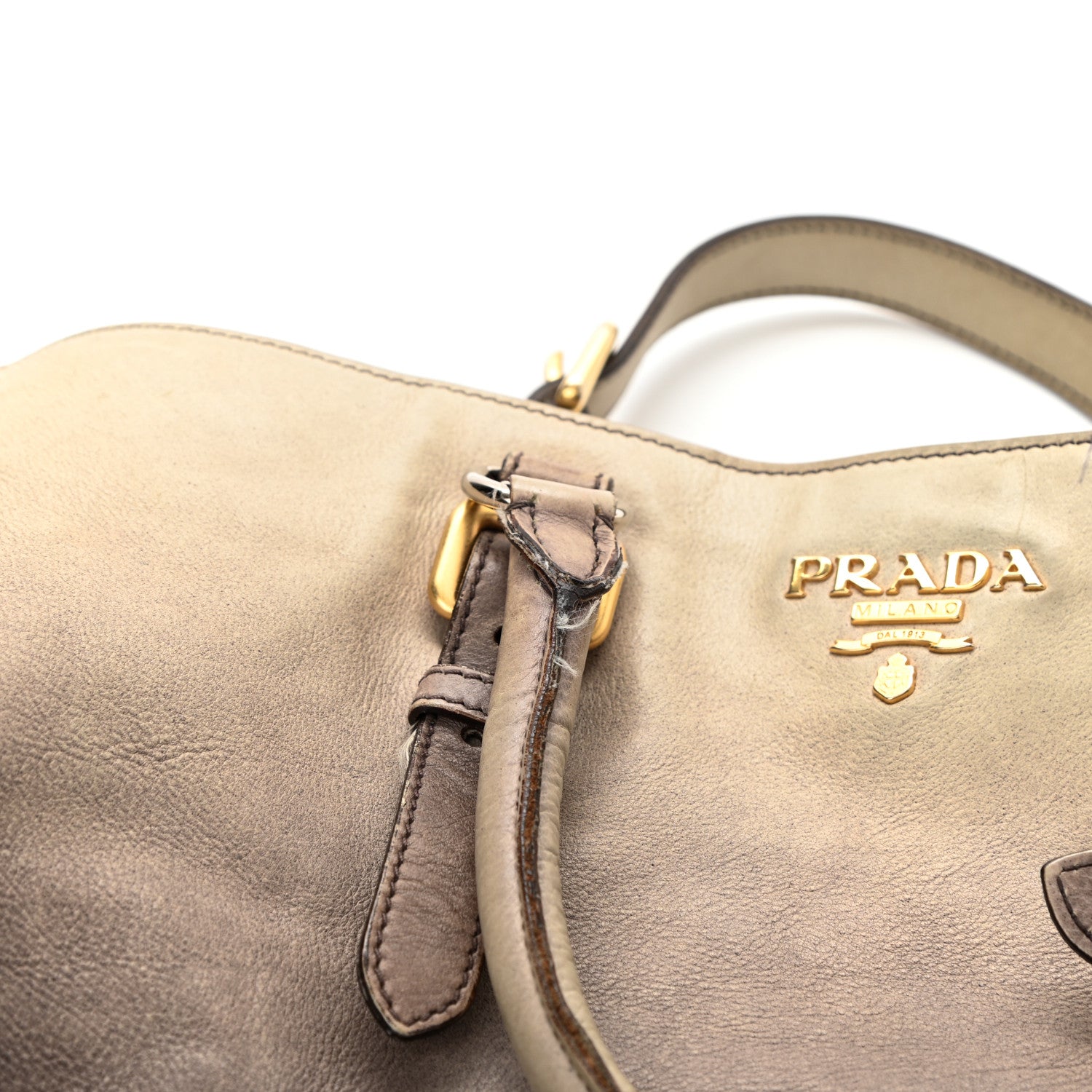 Prada Glace Calf Shoulder Bag Ardesia Fumo 10 of 12