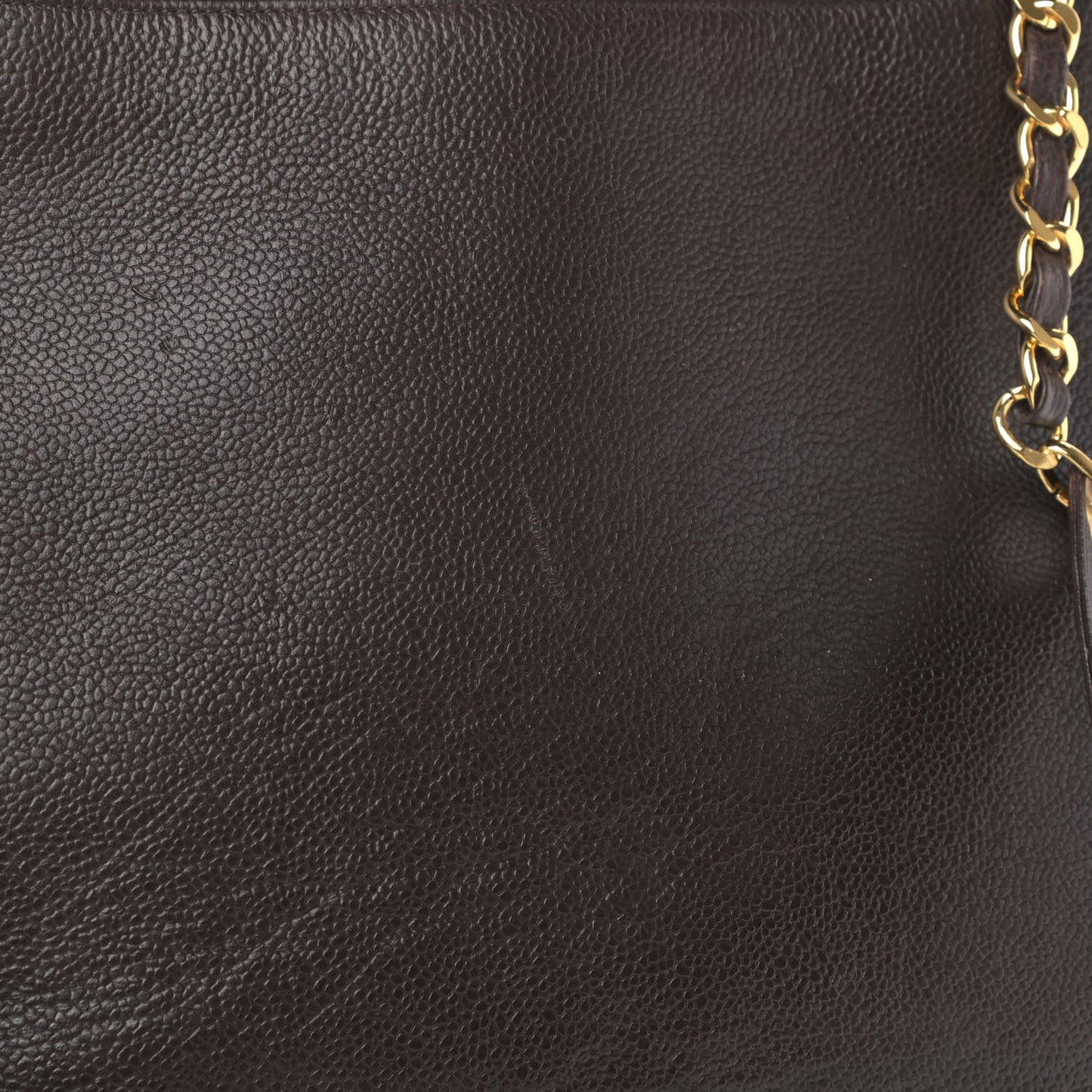 Caviar CC Shoulder Bag Dark Brown