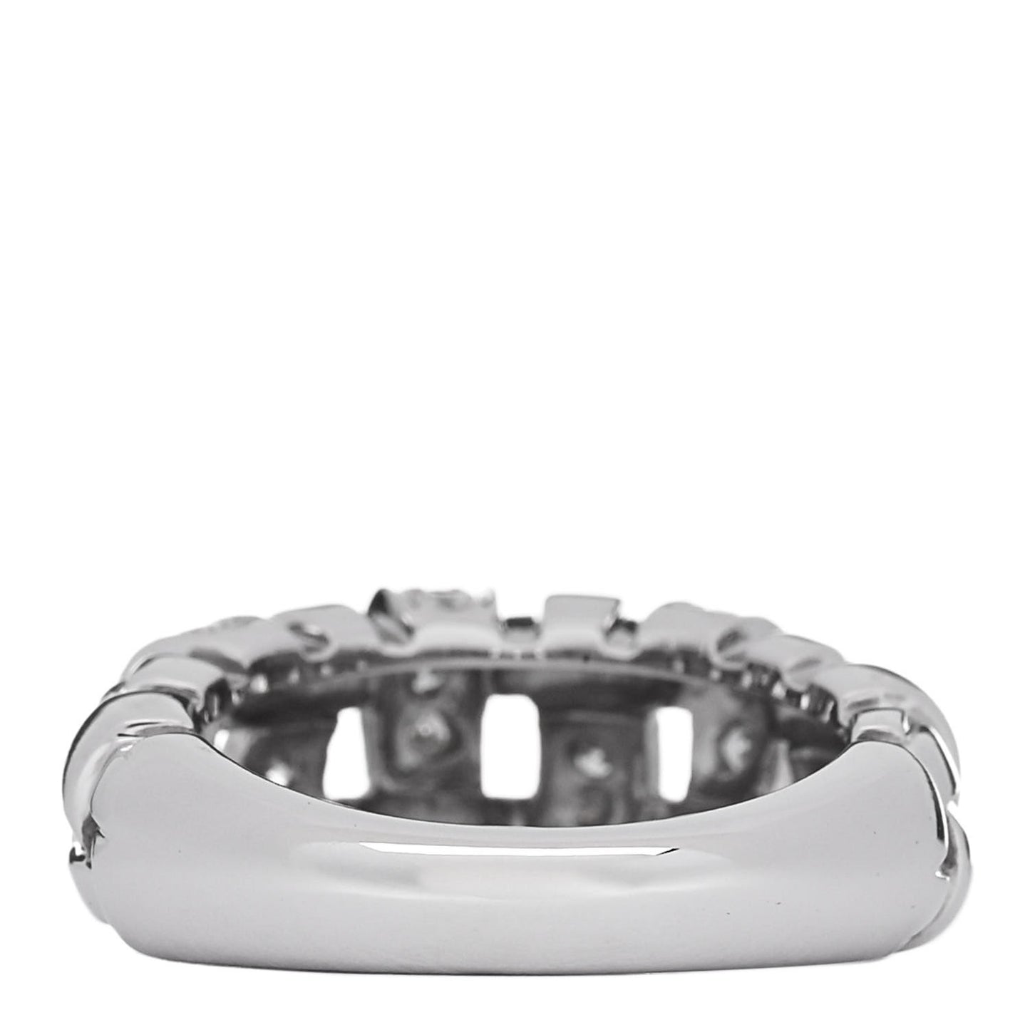 18K White Gold Diamond Vannerie Weave Ring 49 5