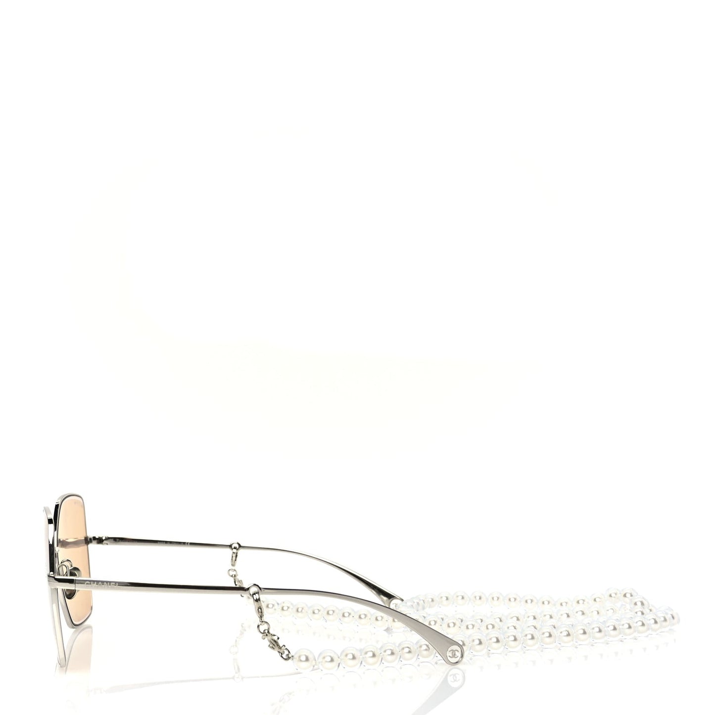 Butterfly Removable Pearl Chain Sunglasses 4262 Silver