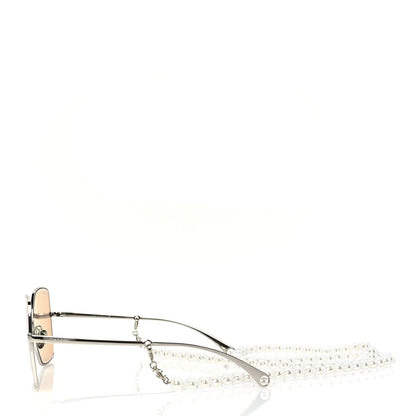 Chanel Butterfly Removable Pearl Chain Sunglasses 4262 Silver 3 of 7