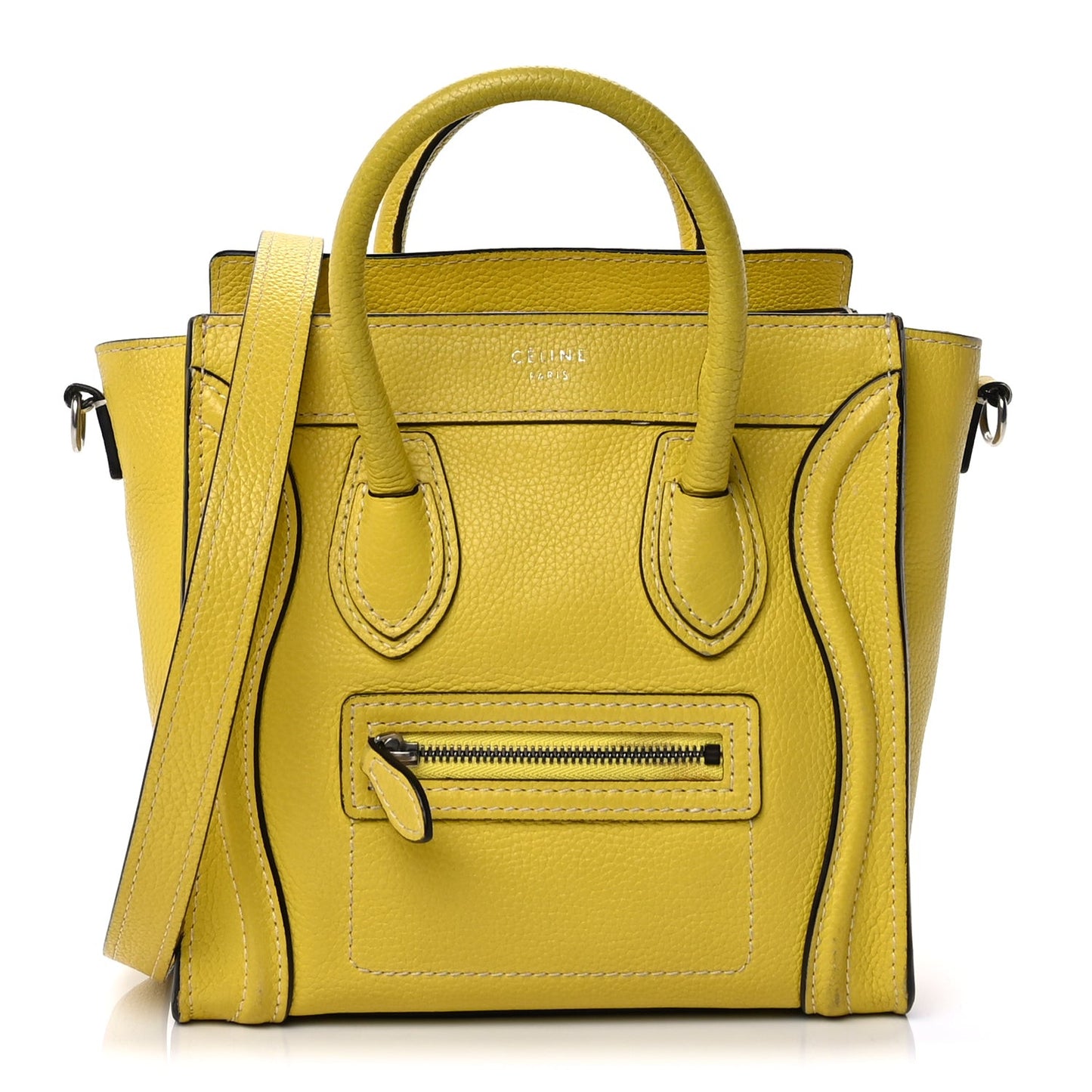 Drummed Calfskin Nano Luggage  Citron