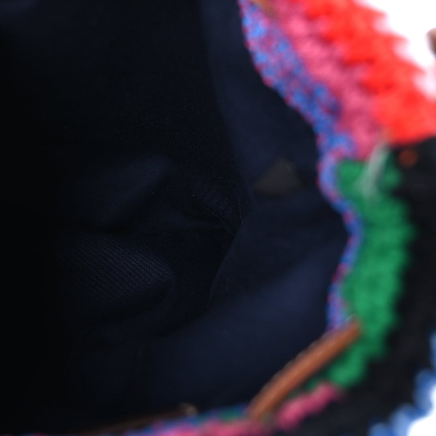 Fabric Crochet Drawstring Pouch  Multicolor