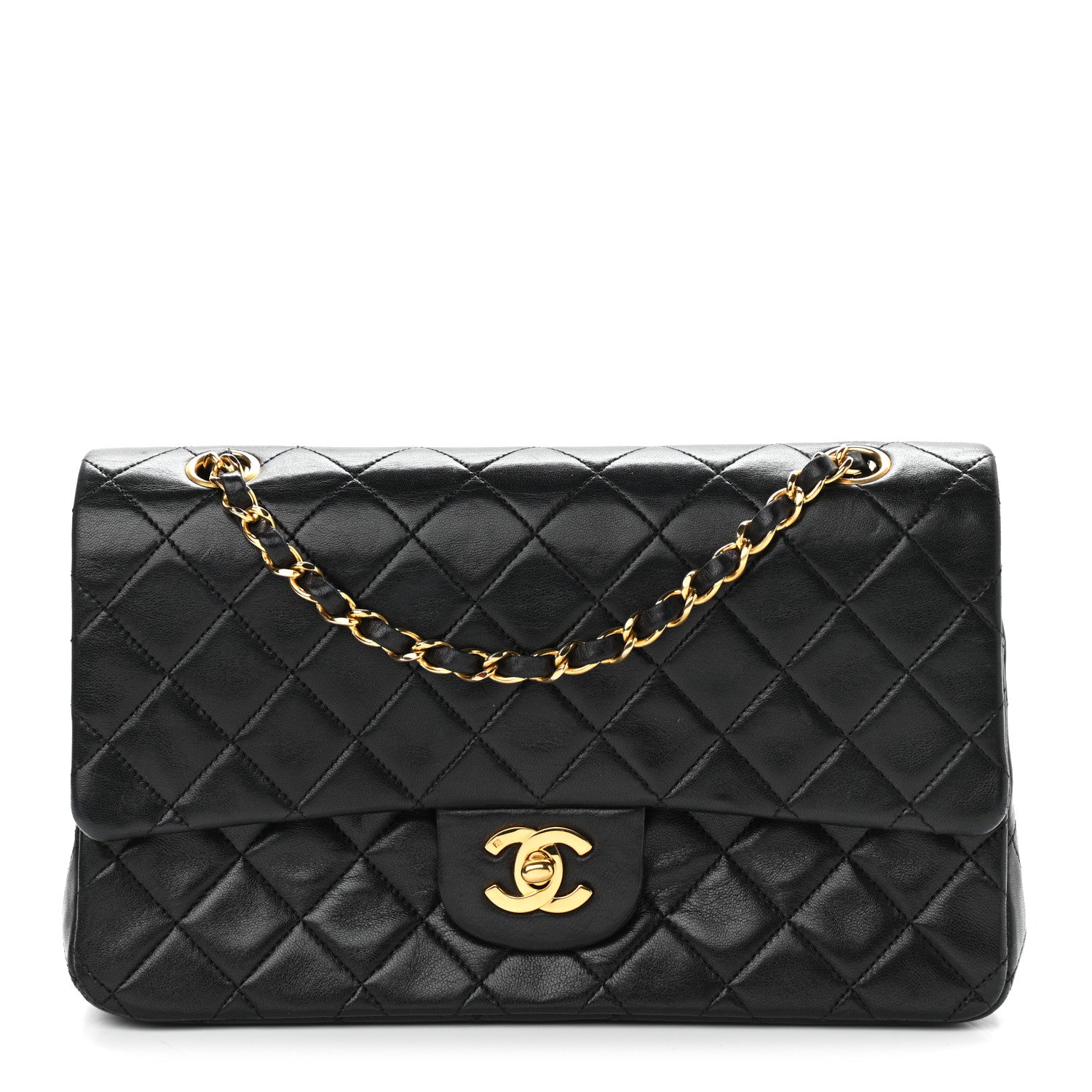 Chanel Lambskin Quilted Medium Double Flap Black 1 of 15