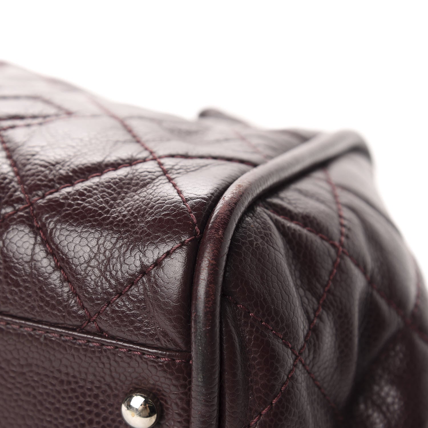 Chanel Caviar Quilted CC Timeless Bowler Burgundy 8 of 16