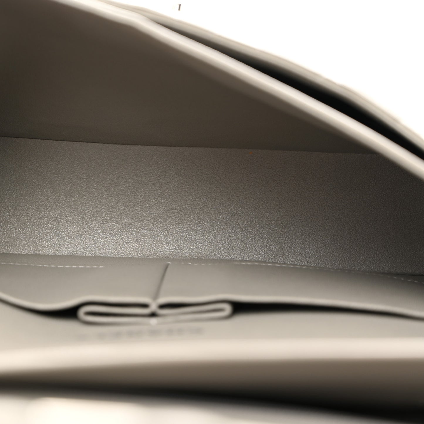 Lambskin Quilted Medium Double Flap Grey