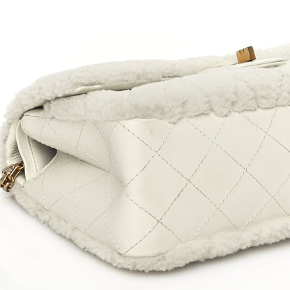 Chanel Shearling Lambskin Aged Calfskin Quilted 2.55 Reissue 225 Flap White 8 of 9