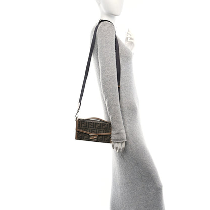 Fendi Recycled Fabric Jacquard Vitello King FF 1974 Baguette Soft Trunk Phone Pouch Tobacco Moro Sand 2 of 7