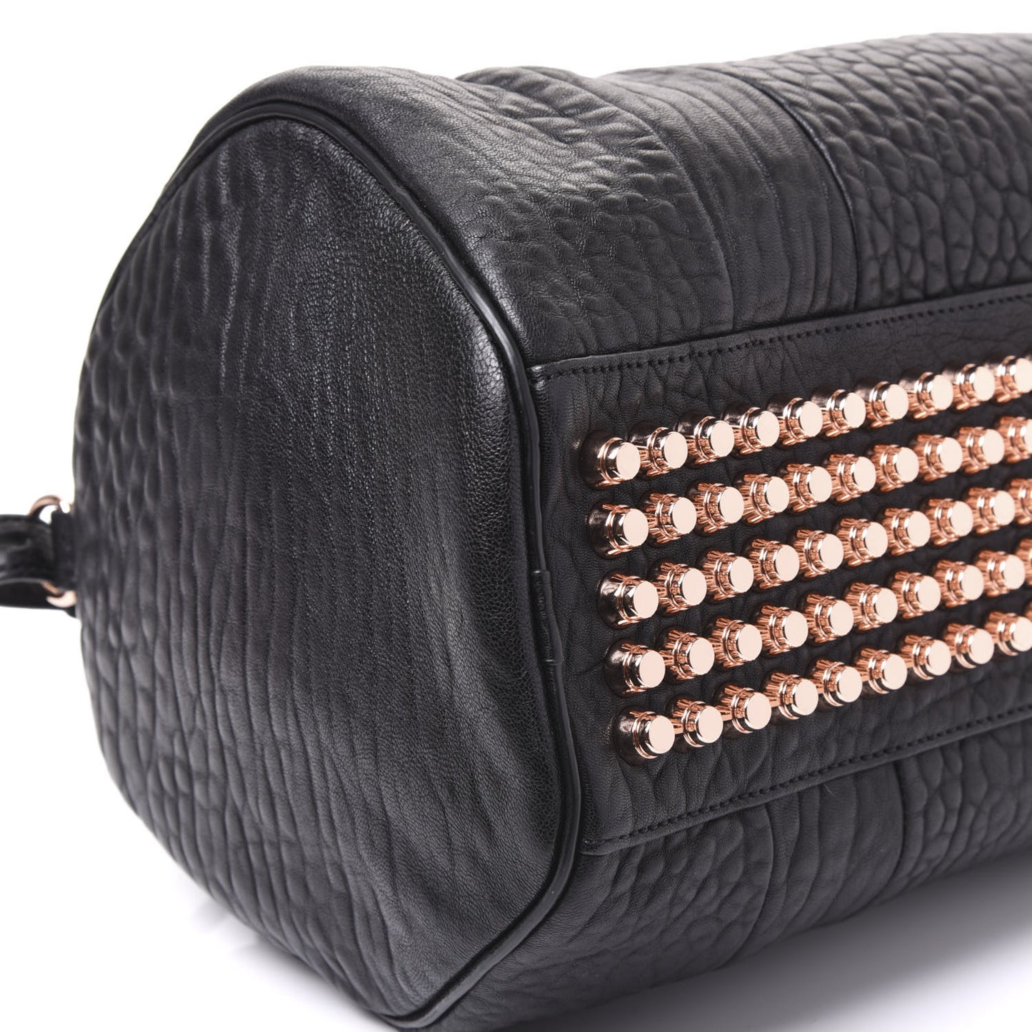 Pebbled Lambskin Rocco Black Rose Gold Hardware