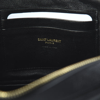 Saint Laurent Grain De Poudre Matelasse Monogram Mini Lou Camera Bag Black 5 of 7