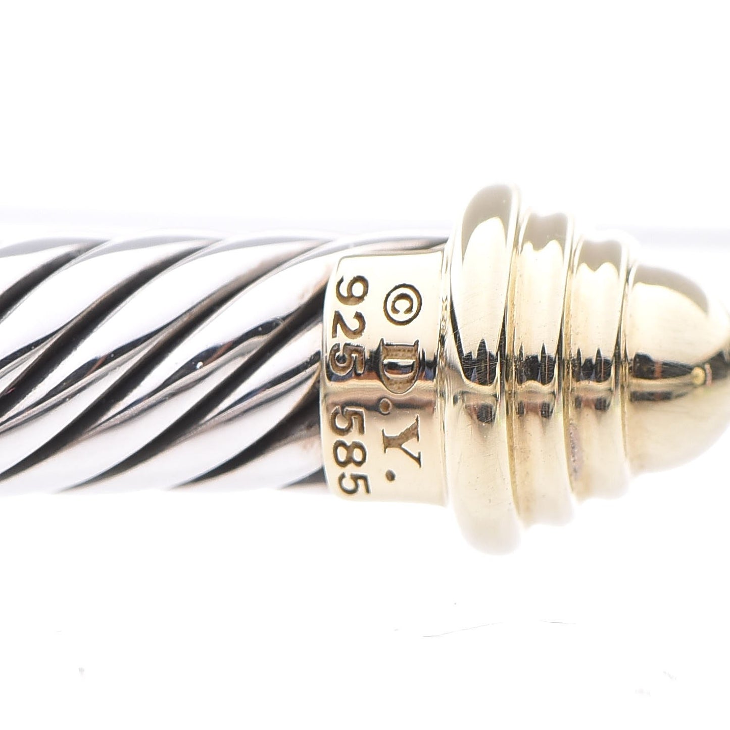Sterling Silver 14K Yellow Gold 5mm Cable Classics Bracelet