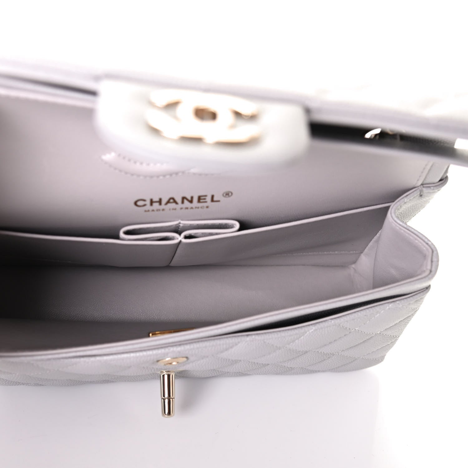 Chanel Caviar Quilted Small Double Flap Grey 4 of 4