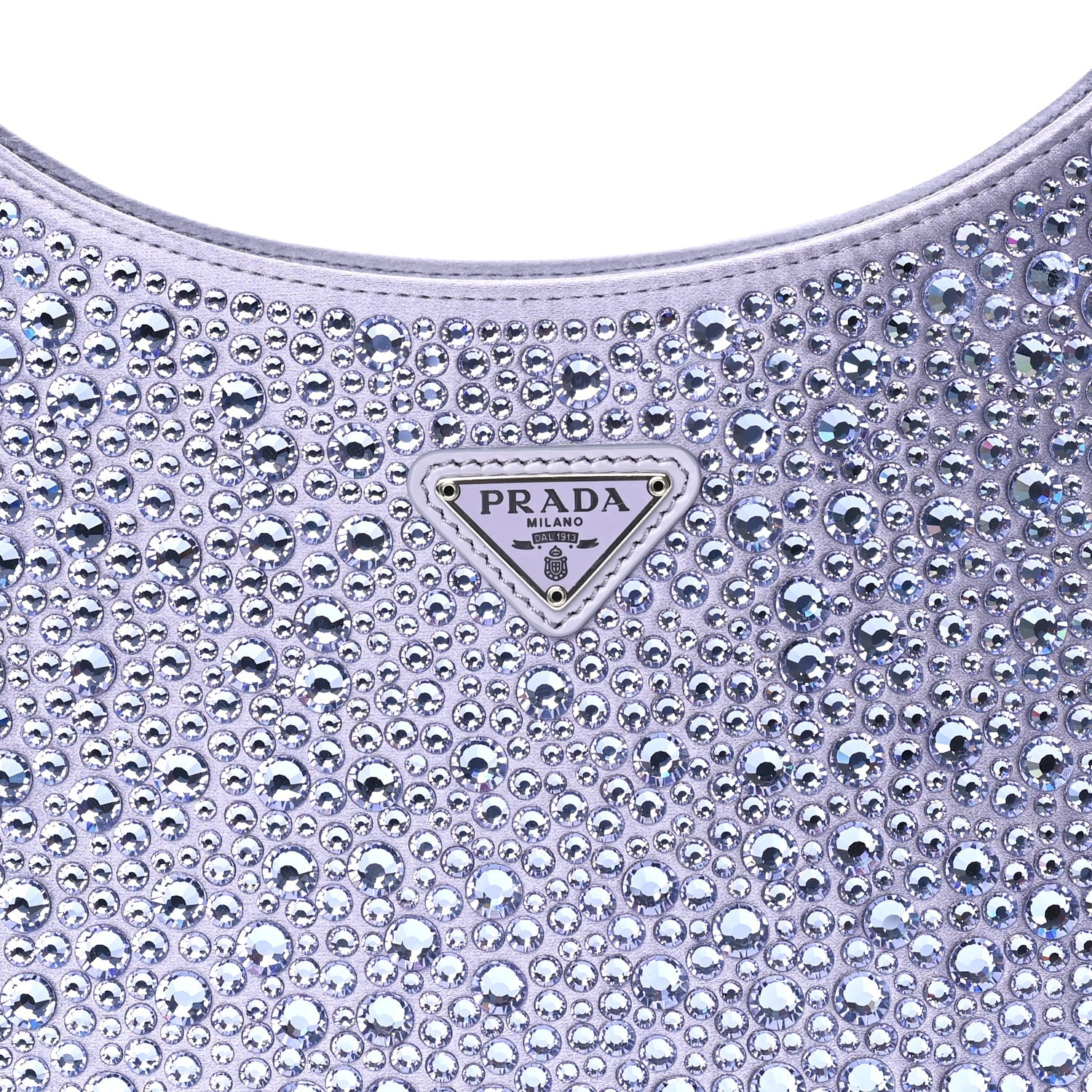 Prada Satin Crystal Cleo Adjustable Strap Shoulder Bag  Glicine 6 of 7