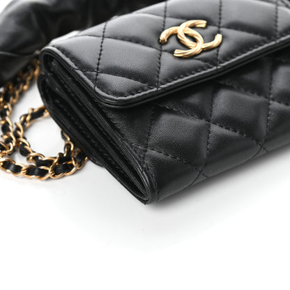 Chanel Lambskin Quilted Card Holder with Chain Black 10 of 12
