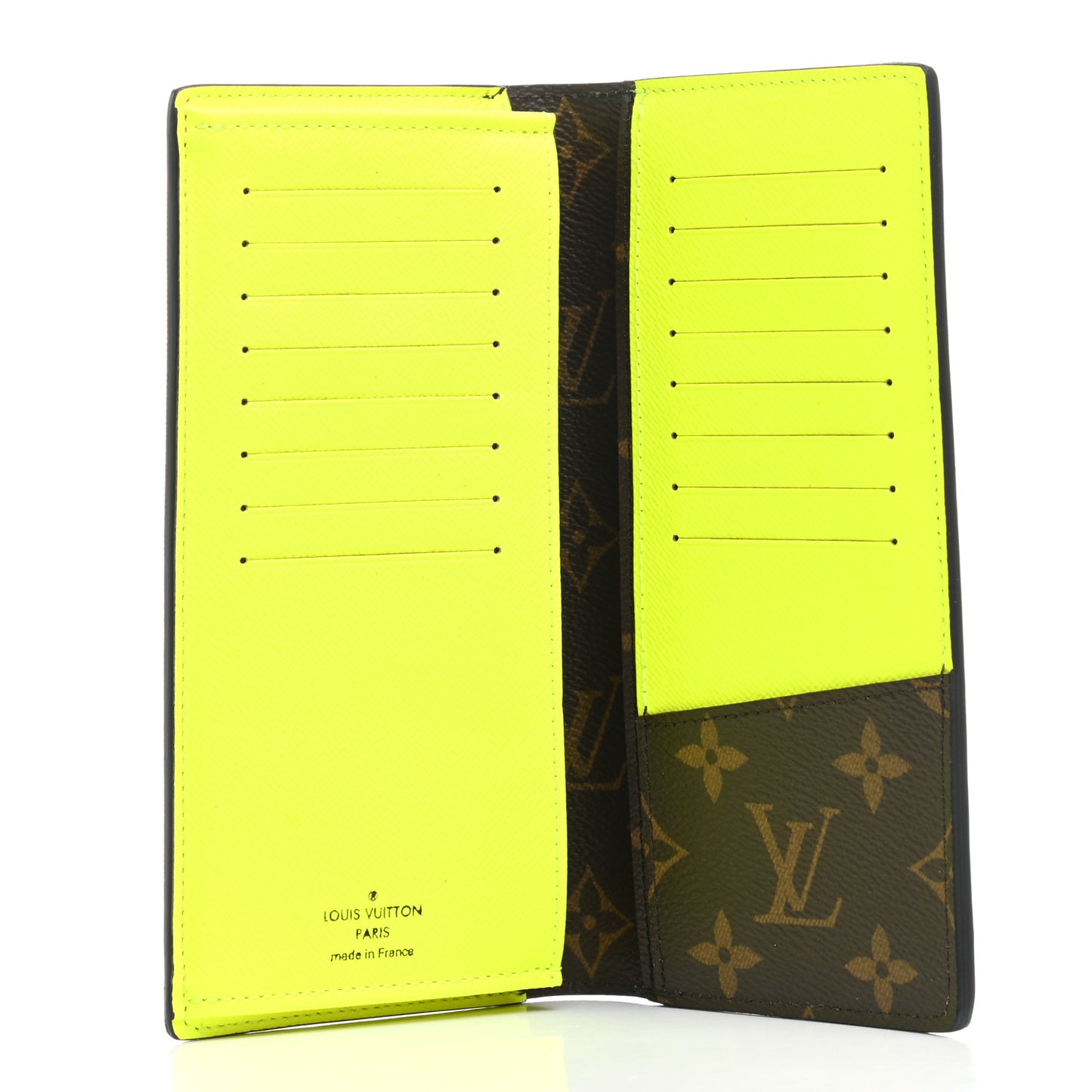Monogram Macassar Brazza Wallet Florescent Yellow