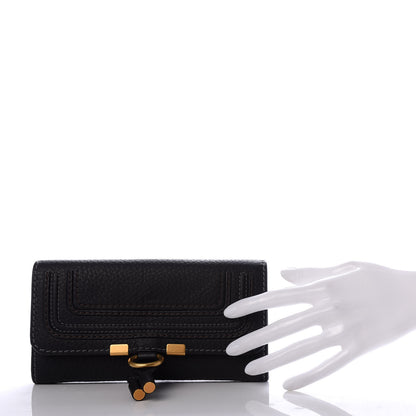 Chloe Calfskin Marcie Continental Flap Wallet Black 2 of 6