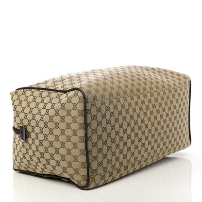 Gucci GG Monogram Web Large Collapsible Carry On Duffle Beige Brown 3 of 9