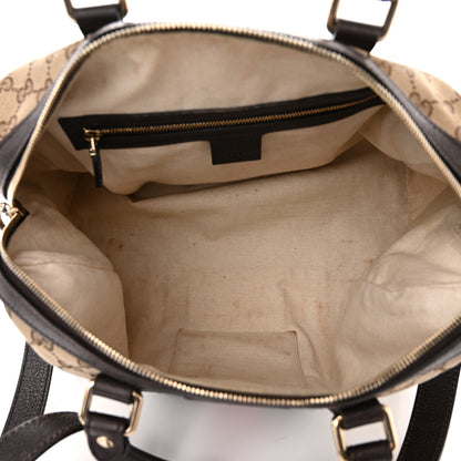 Gucci Monogram Vintage Web Medium Webby Bee Boston Dark Brown 5 of 18