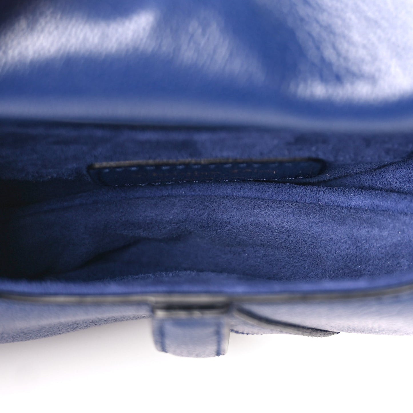 Goatskin Micro Saddle Bag With Strap Blue Royale
