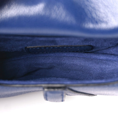 Christian Dior Goatskin Micro Saddle Bag With Strap Blue Royale 4 of 8