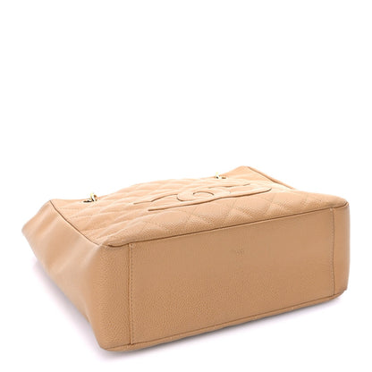 Chanel Caviar Quilted Petit Shopping Tote PST Dark Beige 3 of 7