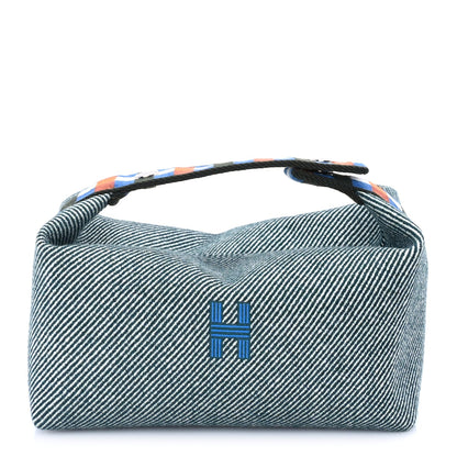 Hermes Merino Wool Small Au Carre Bride-A-Brac Pouch Vert Foret 1 of 8