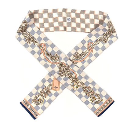 Louis Vuitton Silk Damier Azur Infinity Bandeau Azure Blue 1 of 3