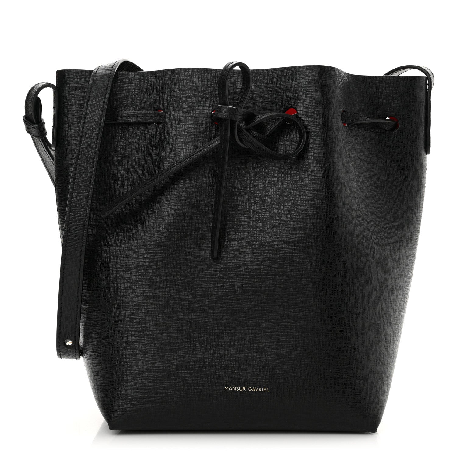 Mansur Gavriel Calfskin Mini Bucket Bag Black Flamma 1 of 9