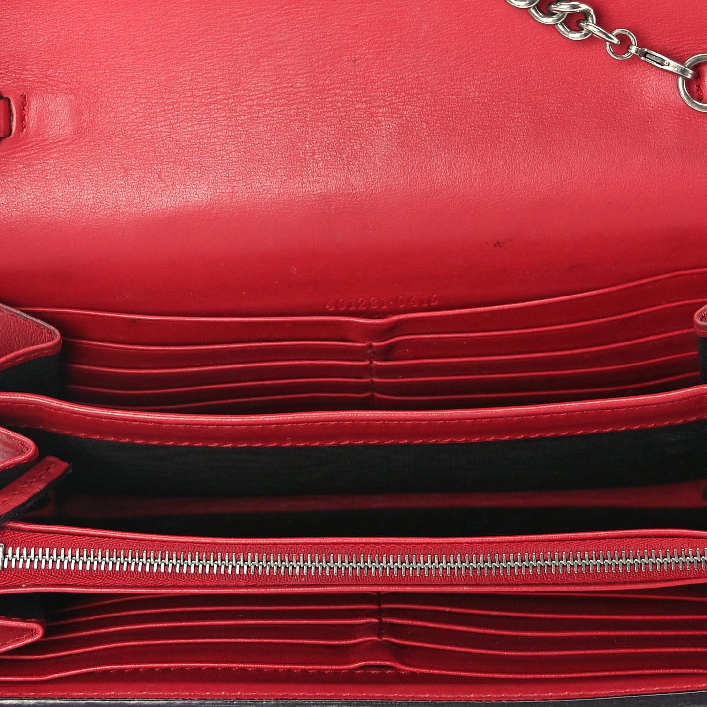 GG Supreme Monogram Mini Dionysus Chain Wallet Beige Vulcanic Red