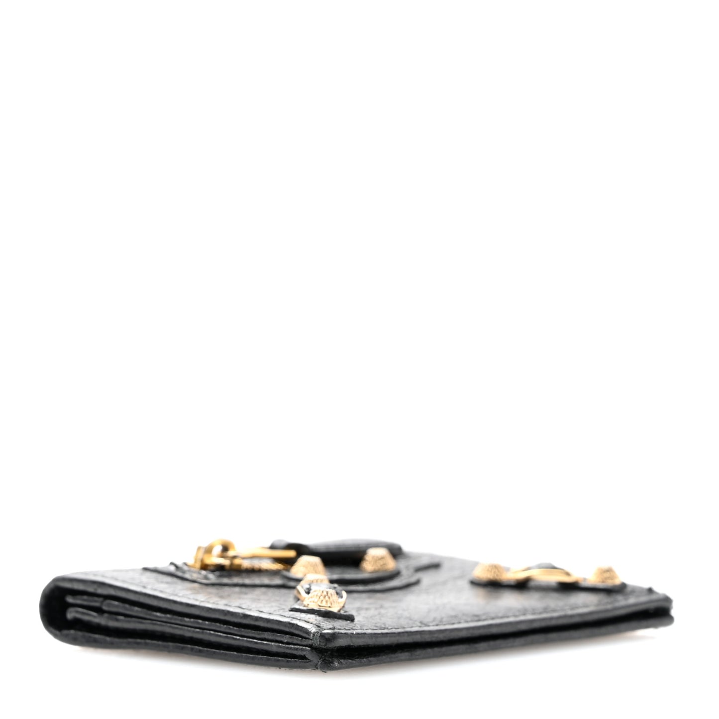 Agneau Giant 12 Gold Card Case Black