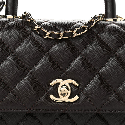 Chanel Caviar Quilted Mini Coco Handle Flap Dark Brown 8 of 10