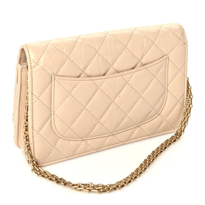 Chanel Aged Calfskin Quilted Reissue Wallet On Chain WOC Beige 2 of 9