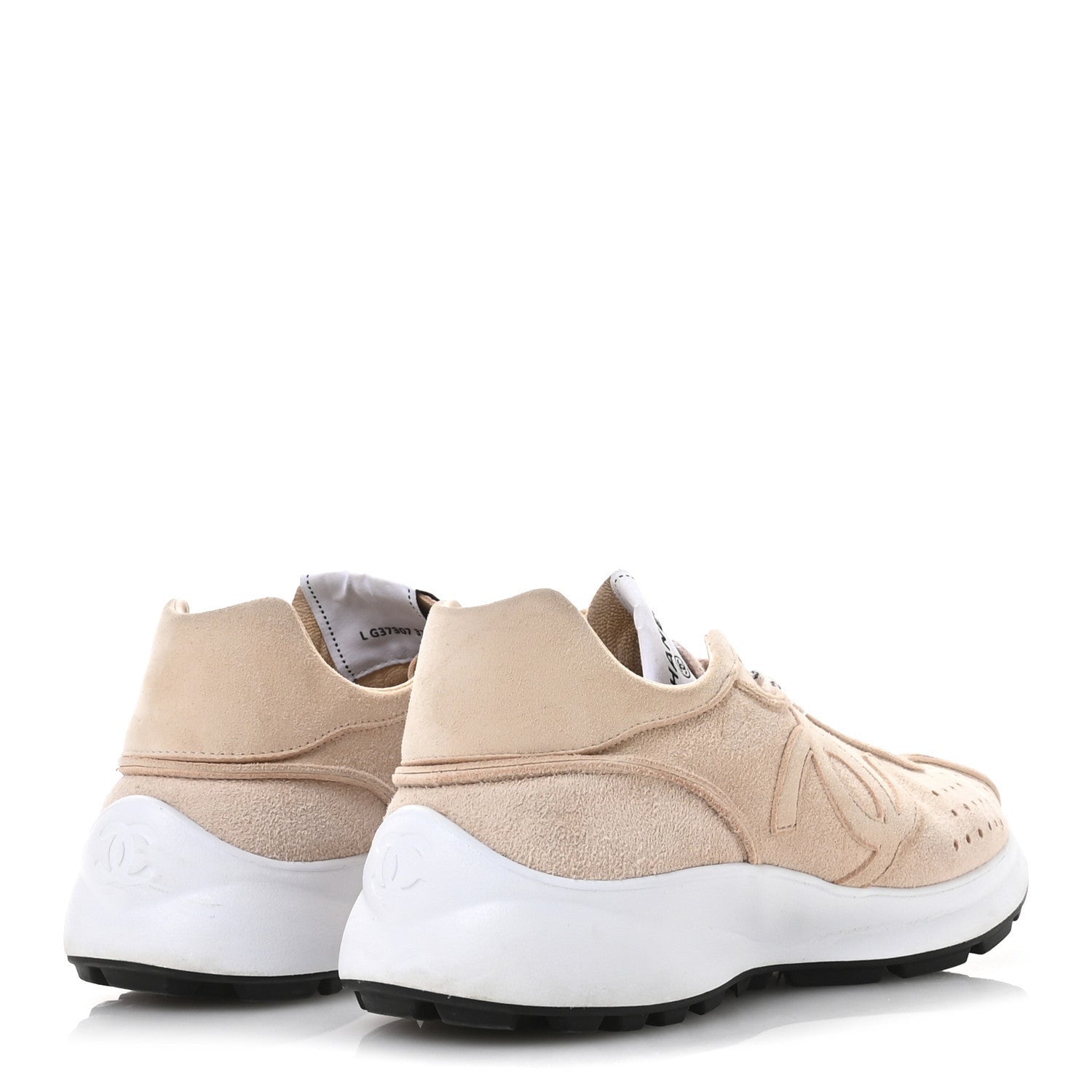 Chanel Suede Goatskin CC Sneakers 37 Light Pink 5 of 7
