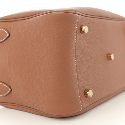 Hermes Taurillon Clemence Lindy 26 Gold 9 of 10