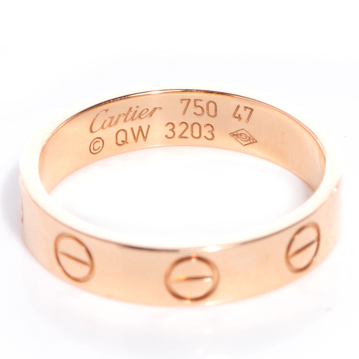 18K Pink Gold 3.5mm LOVE Wedding Band Ring 47 4