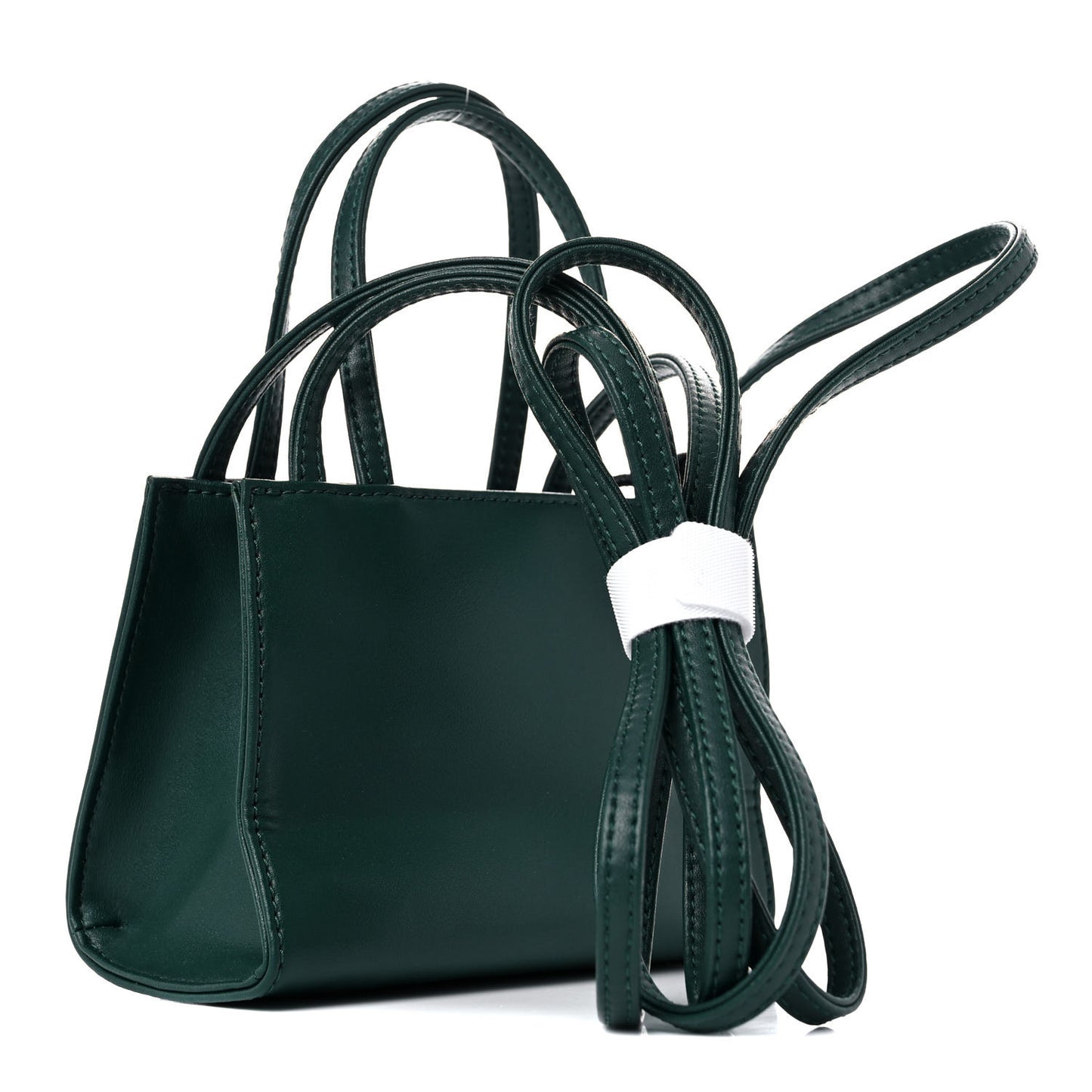 Vegan Leather Small Shopping Bag Dark Olive