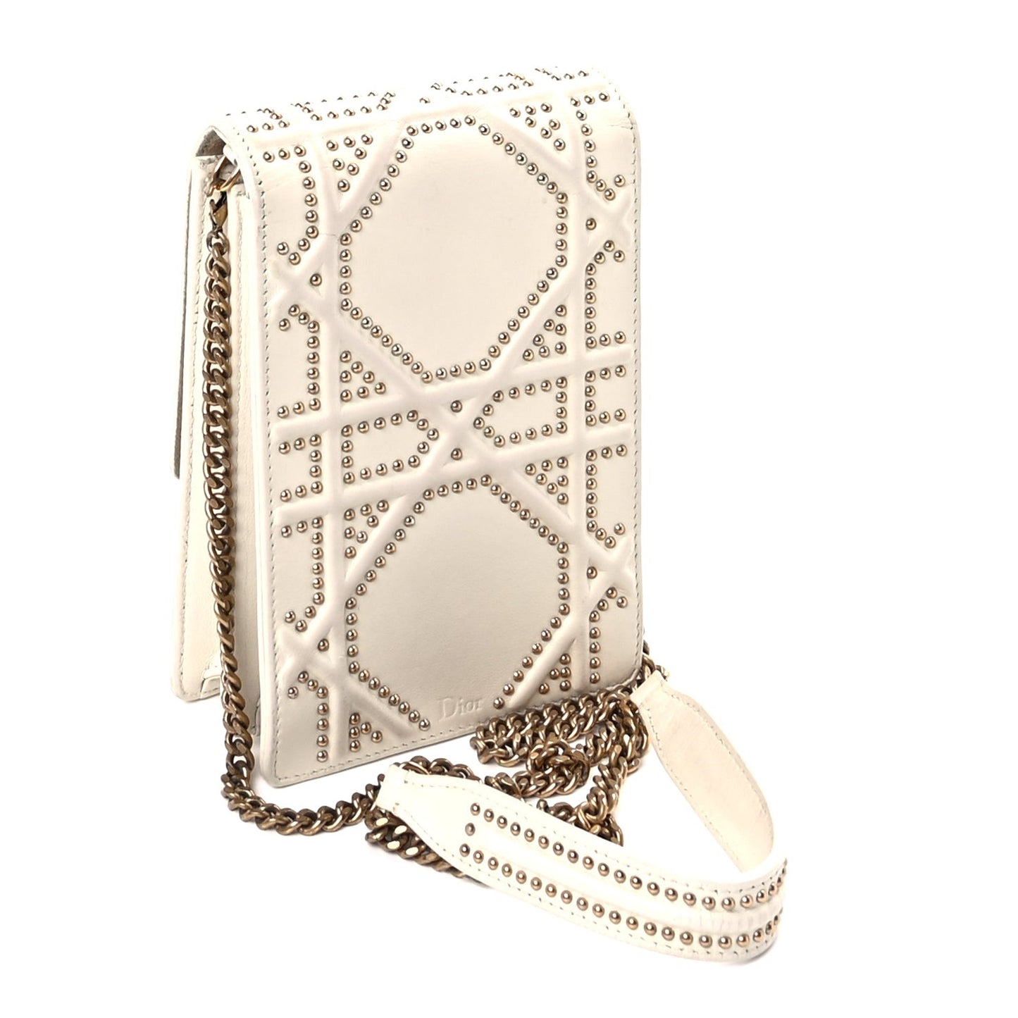 Calfskin Studded Vertical Diorama White
