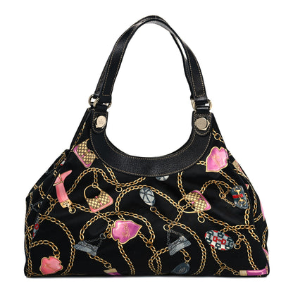 Gucci Satin Medium Charmy Shoulder Bag Black Multicolor 1 of 8