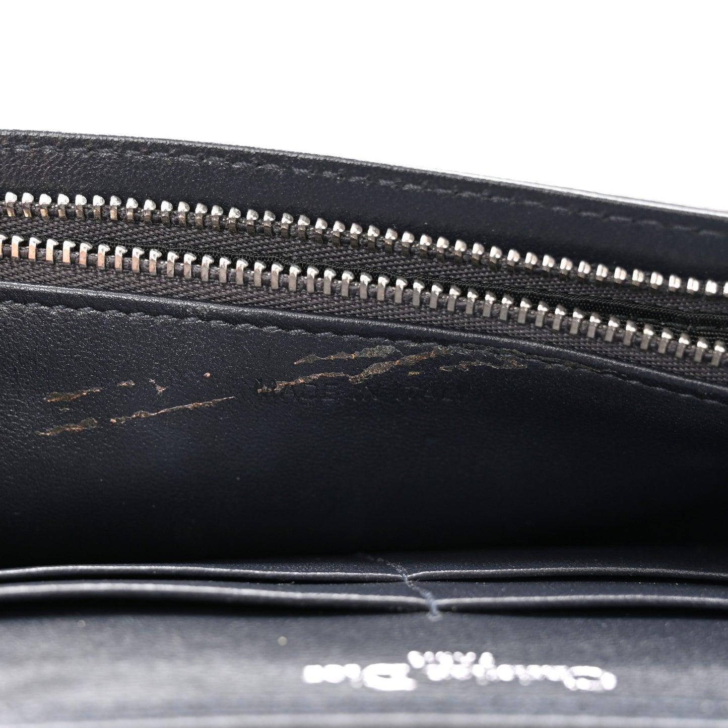 Metallic Patent Micro-Cannage Diorama Wallet on Chain Pouch Silver