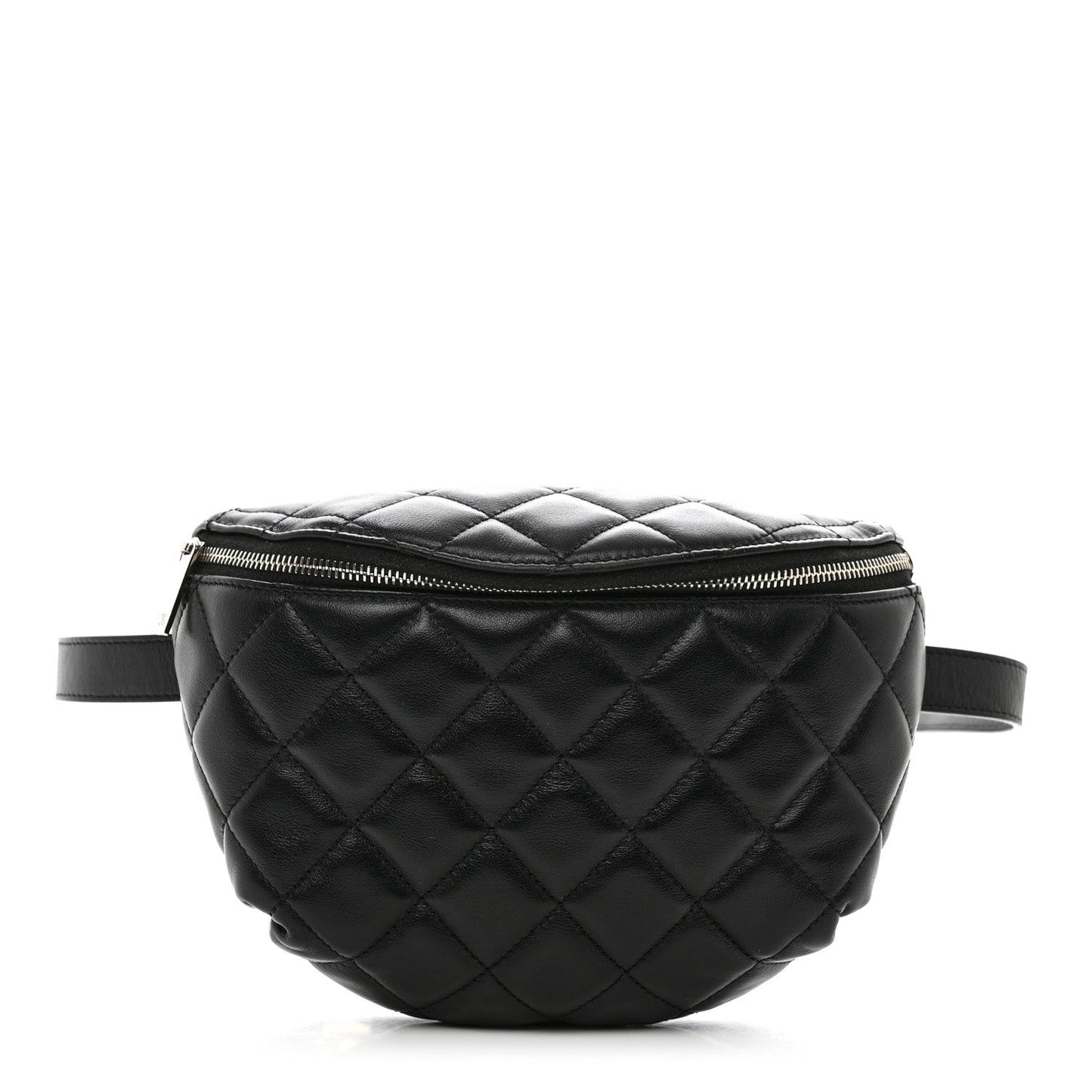 Calfskin Quilted Waist Belt Bag Black