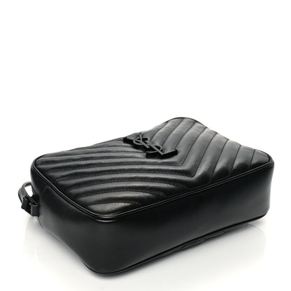 Saint Laurent Calfskin Matelasse Monogram Monochrome Lou Camera Bag Black 3 of 9