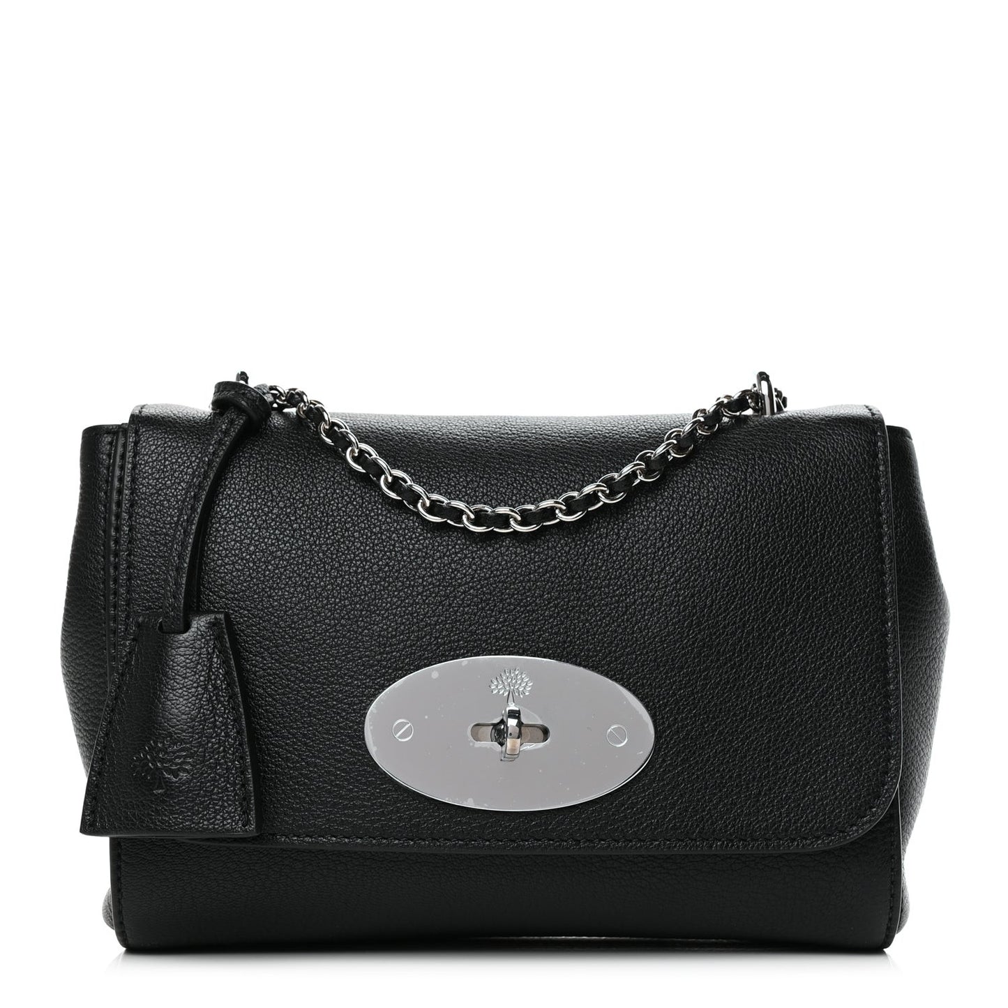 Glossy Goatskin Small Lily Flap Black